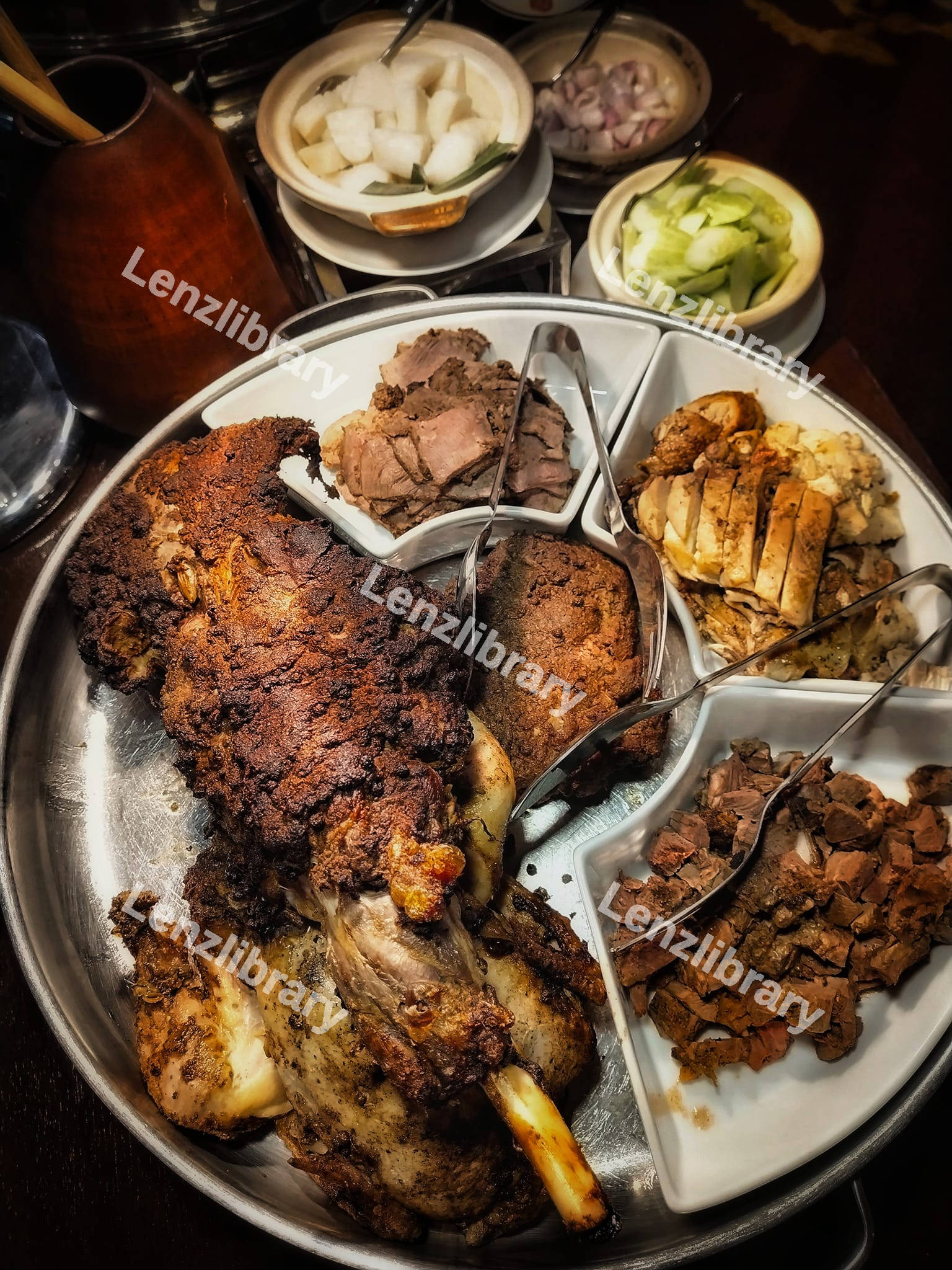 Tray with a variety of meat